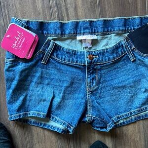 Maternity Indigo Blue Women's Denim Shorts